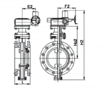 D943H/F对夹硬密封蝶阀结构图